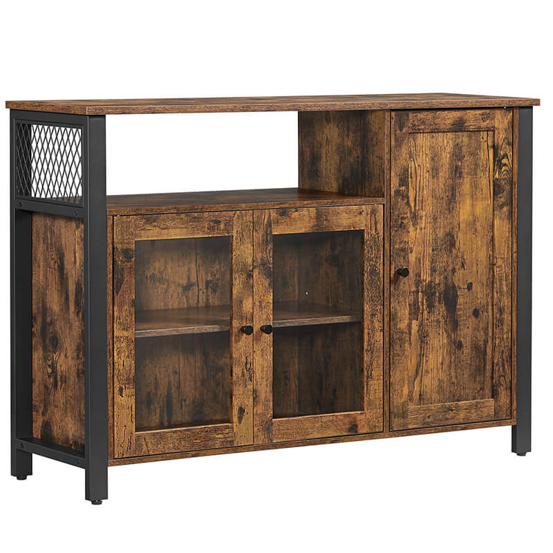 VASAGLE Industrial Brown Buffet Table with Cabinet