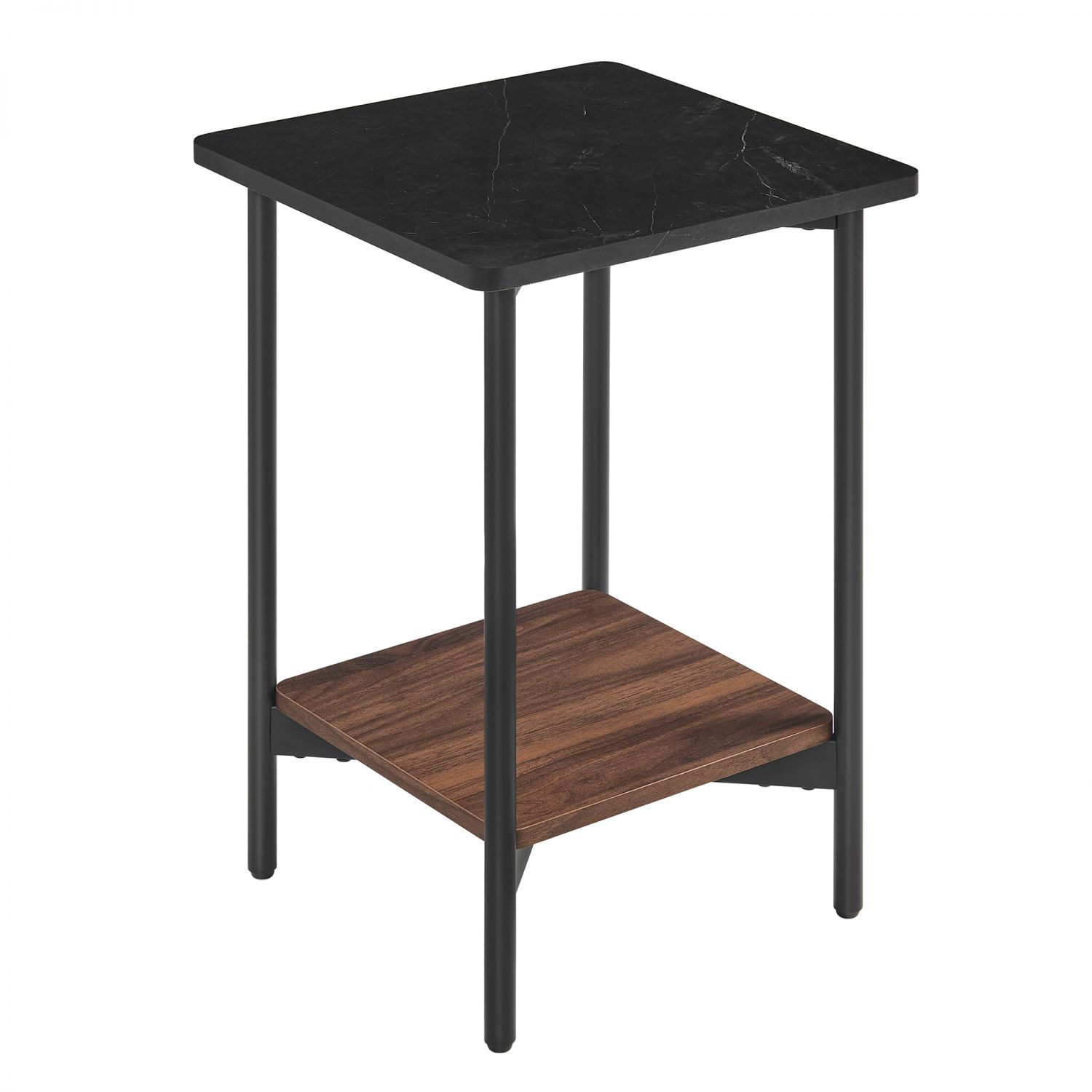  VASAGLE Side Table, Small End Table, Tall Nightstand for Living  Room, Bedroom, Office, Bathroom, Rustic Brown and Classic Black ULET273B01  : Home & Kitchen